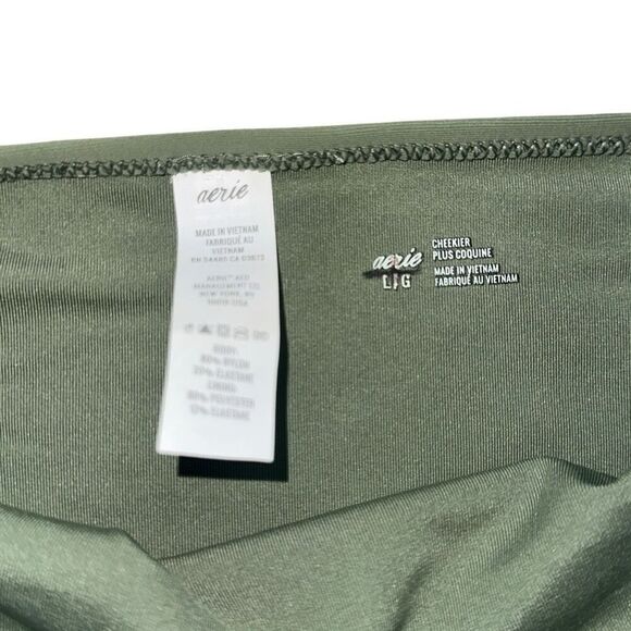 Aerie sz L taupe Green low rise cheeky swim suit bikini bottom NWOT - Picture 7 of 7